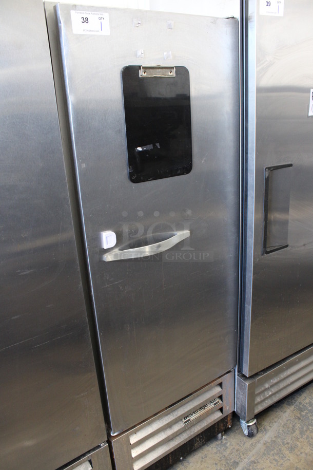 Beverage Air Model KR12-1AS Stainless Steel Commercial Single Door Reach In Cooler w/ Poly Coated Racks on Commercial Casters. 115 Volts, 1 Phase. 24x25x67. Tested and Working! - Image 2 of 6