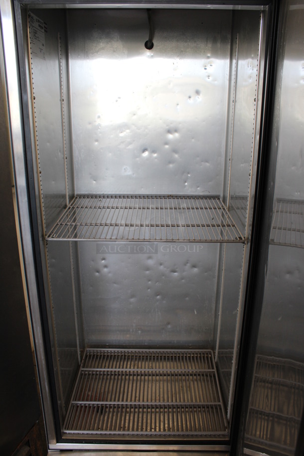 2016 True Model T-19F Stainless Steel Commercial Single Door Reach In Freezer w/ Poly Coated Racks on Commercial Casters. 115 Volts, 1 Phase. 27x25x79. Tested and Working! - Image 5 of 7