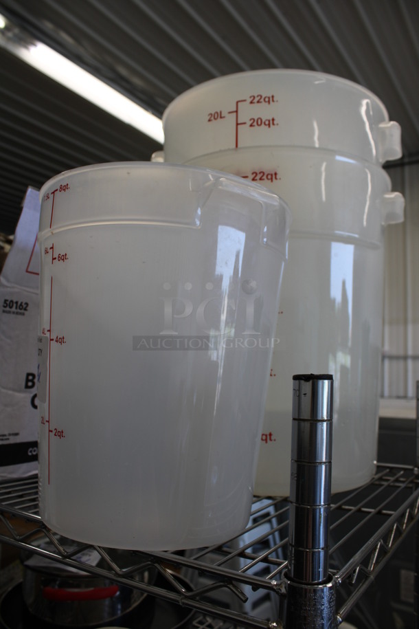 3 Various Clear Poly Containers; One 8 Quart and Two 22 Quart. 10x9x10.5, 13.5x12.5x15. 3 Times Your Bid! - Image 2 of 2