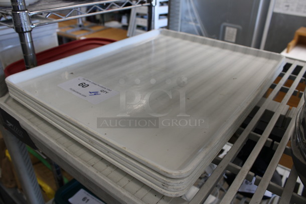 ALL ONE MONEY! Lot of 4 White Poly Trays! 14x18x1 - Image 2 of 3