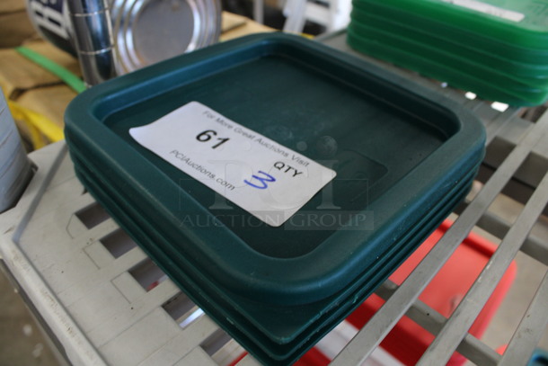 3 Green Poly Lids. 7.5x7.5x0.5. 3 Times Your Bid! - Image 2 of 2