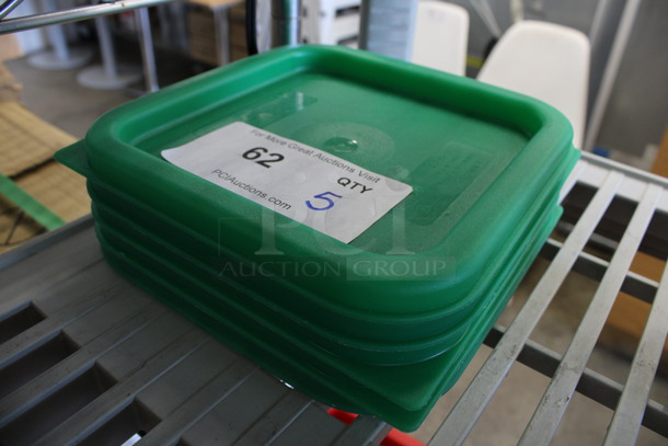 5 Green Poly Lids. 7.5x7.5x0.5. 5 Times Your Bid! - Image 2 of 3