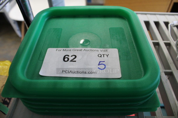 5 Green Poly Lids. 7.5x7.5x0.5. 5 Times Your Bid! - Image 3 of 3