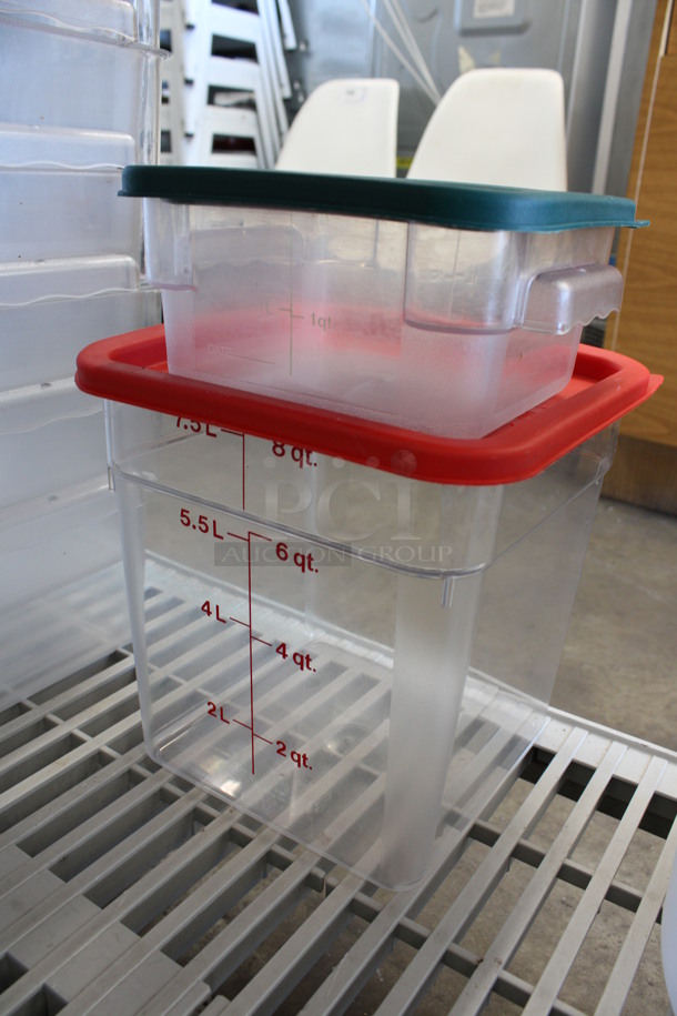 2 Various Poly Clear Containers w/ 2 Lids. 9x9x9, 7.5x7.5x4. 2 Times Your Bid! - Image 2 of 2