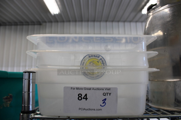 3 Clear Poly 1/2 Size Drop In Bins. 1/2x4. 3 Times Your Bid! - Image 1 of 2