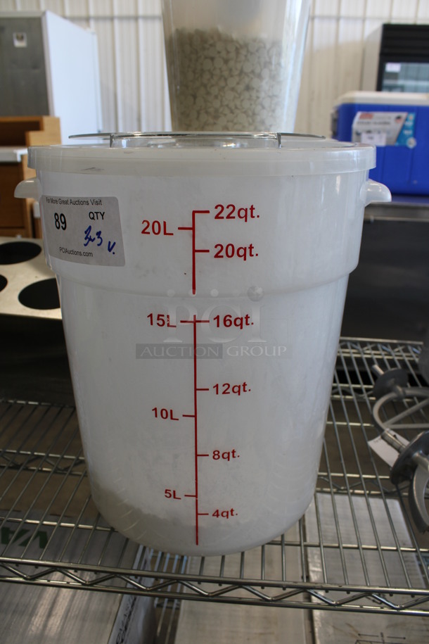 3 Various Poly Containers w/ Contents and 3 Lids. 10x9x11, 13.5x12.5x15. 3 Times Your Bid! - Image 2 of 5