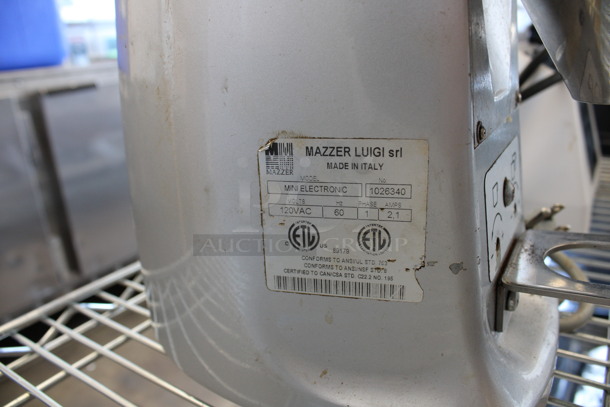 Mazzer Luigi Model Mini Electronic Metal Commercial Countertop Espresso Bean Grinder. Missing Lid. 120 Volts, 1 Phase. 6x11x18. Tested and Does Not Power On - Image 6 of 6