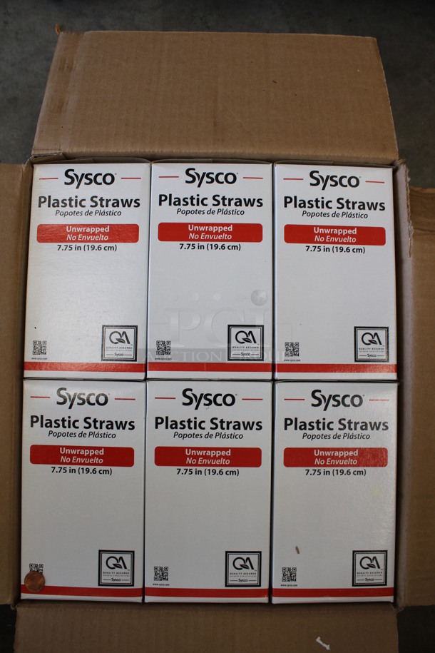 12 BRAND NEW! Boxes of Sysco Classic Unwrapped Straws. 7.75". 12 Times Your Bid! - Image 1 of 3