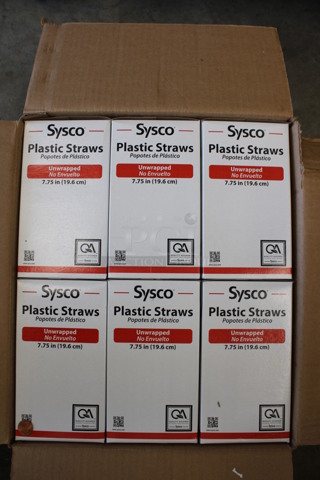 12 BRAND NEW! Boxes of Sysco Classic Unwrapped Straws. 7.75". 12 Times Your Bid!