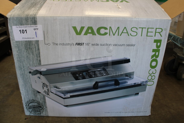 BRAND NEW IN BOX! Vacmaster Pro380 Metal Countertop Vacuum Sealer. 19x15x6