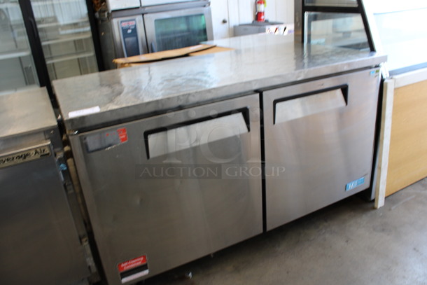 Turbo Air Model MUR-60 Stainless Steel Commercial 2 Door Undercounter Cooler on Commercial Casters. 115 Volts, 1 Phase. 60.5x30x36. Tested and Working! - Image 3 of 7