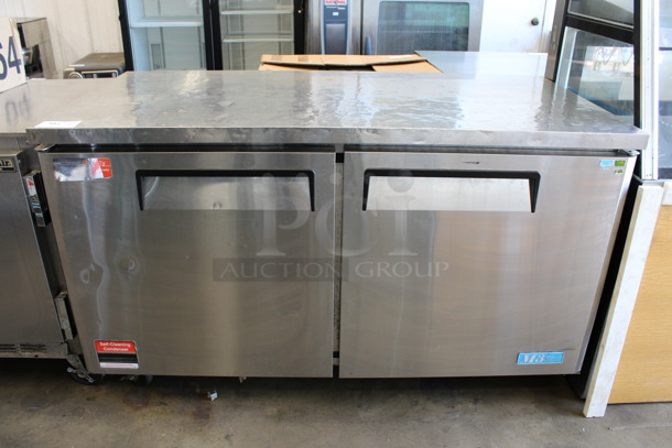 Turbo Air Model MUR-60 Stainless Steel Commercial 2 Door Undercounter Cooler on Commercial Casters. 115 Volts, 1 Phase. 60.5x30x36. Tested and Working! - Image 4 of 7