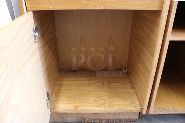 Wood Pattern Trash Can Shell w/ Trash Deposit Flap and Door. 25x22x47.5 - Image 4 of 6