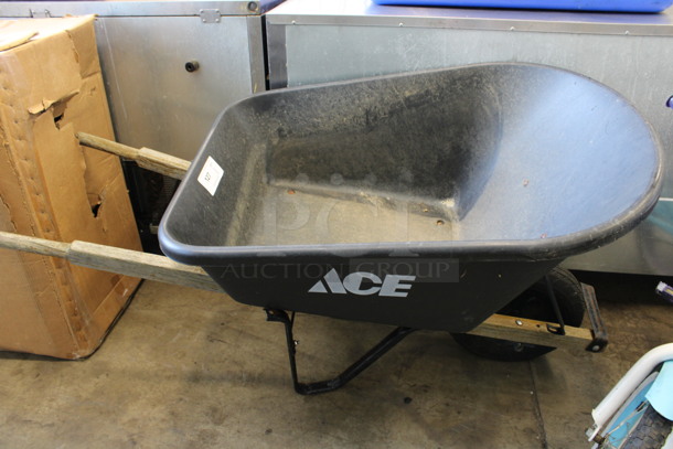 Ace Black Poly Wheelbarrow. 29x55x30