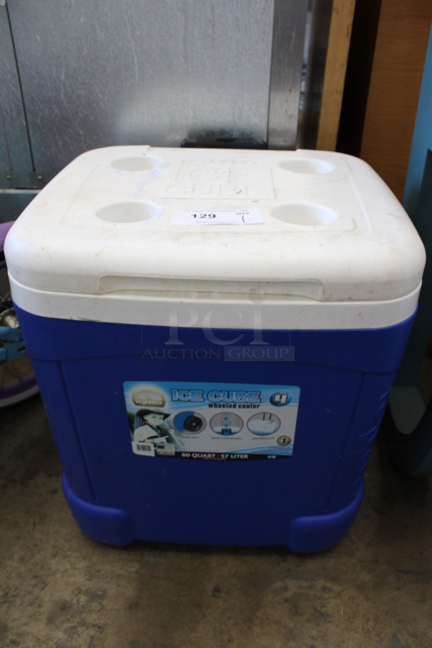 Igloo Blue and White Poly Portable Cooler. 19x18x20