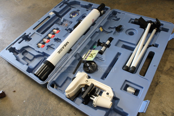 ALL ONE MONEY! Lot of Various Meade Telescope Microscope Set Pieces in Blue Poly Case! 24x14x4 - Image 4 of 5