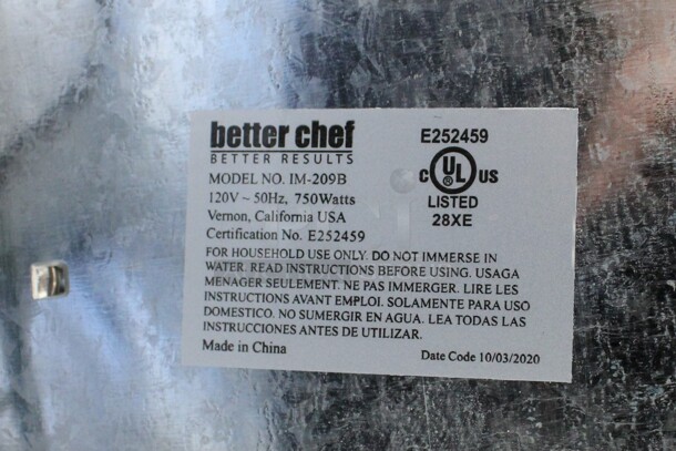 Better Chef Model IM-209B Countertop 2 Slot Toaster. 120 Volts, 1 Phase. 5x9x7 - Image 4 of 4