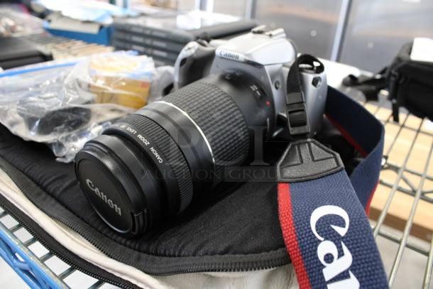 Canon Digital Camera w/ Zoom 75-300mm Lens and Strap in Soft Case. 5x7.5x3.5 - Image 3 of 8