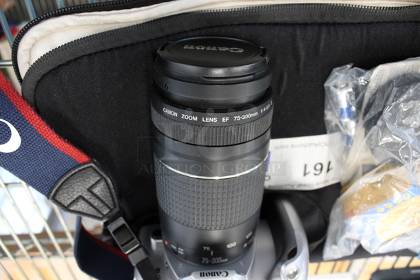 Canon Digital Camera w/ Zoom 75-300mm Lens and Strap in Soft Case. 5x7.5x3.5 - Image 4 of 8