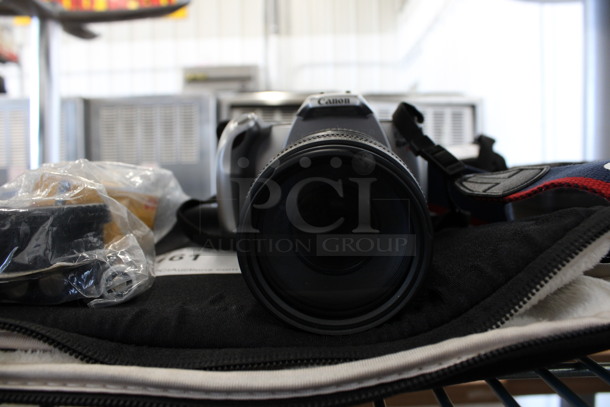 Canon Digital Camera w/ Zoom 75-300mm Lens and Strap in Soft Case. 5x7.5x3.5 - Image 5 of 8
