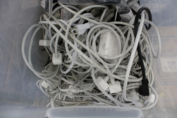 ALL ONE MONEY! Lot of Various Cords in Clear Poly Bin! - Image 2 of 4