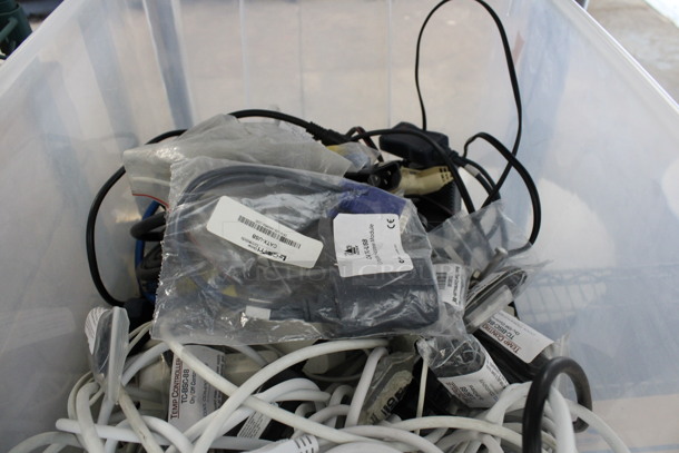 ALL ONE MONEY! Lot of Various Cords in Clear Poly Bin! - Image 3 of 4