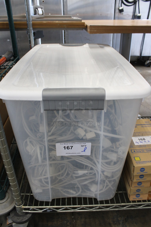 ALL ONE MONEY! Lot of Various Cords in Clear Poly Bin! - Image 4 of 4