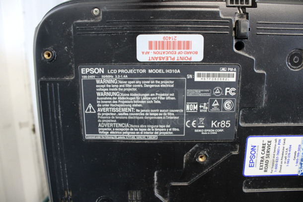 Epson Model H310A LCD Projector. 100-240 Volts, 1 Phase. 12x9x3 - Image 4 of 5