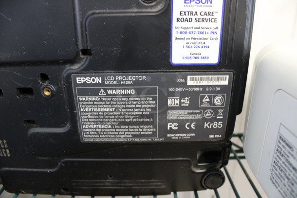 Epson Model H429A LCD Projector. 100-240 Volts, 1 Phase. 12x9x3 - Image 5 of 5