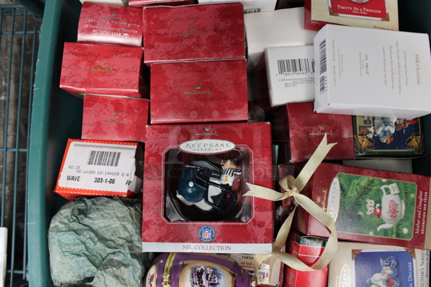ALL ONE MONEY! Lot of Various IN ORIGINAL BOX Hallmark Ornaments in Green Poly Bin! - Image 3 of 6