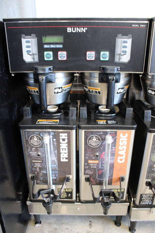 2012 Bunn Model DUAL SH DBC Stainless Steel Commercial Countertop Dual Coffee Machine w/ 2 Stainless Steel Brew Baskets and 2 Bunn Model SH SERVER Satellite Servers. 120/208-240 Volts, 1 Phase. 18x24x36. Tested and Working! - Image 4 of 6