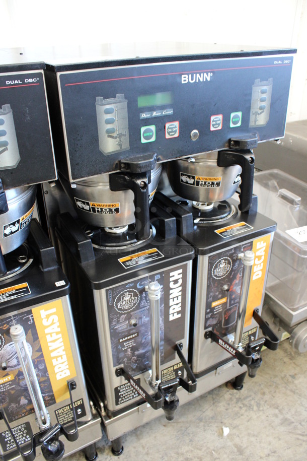 2011 Bunn Model DUAL SH DBC Stainless Steel Commercial Countertop Dual Coffee Machine w/ 2 Stainless Steel Brew Baskets and 2 Bunn Model SH SERVER Satellite Servers. 120/208-240 Volts, 1 Phase. 18x24x36. Tested and Working! - Image 2 of 6