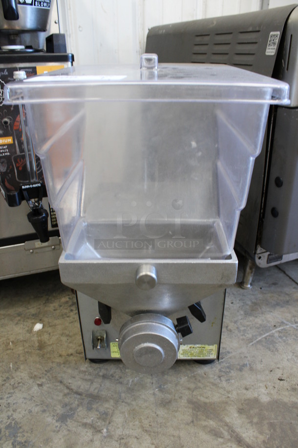 Olde Tyme Model PN1 Stainless Steel Commercial Countertop Single Hopper Peanut Butter Mill Nut Grinder. 115 Volts, 1 Phase. 11x21x21. Tested and Working! - Image 2 of 6