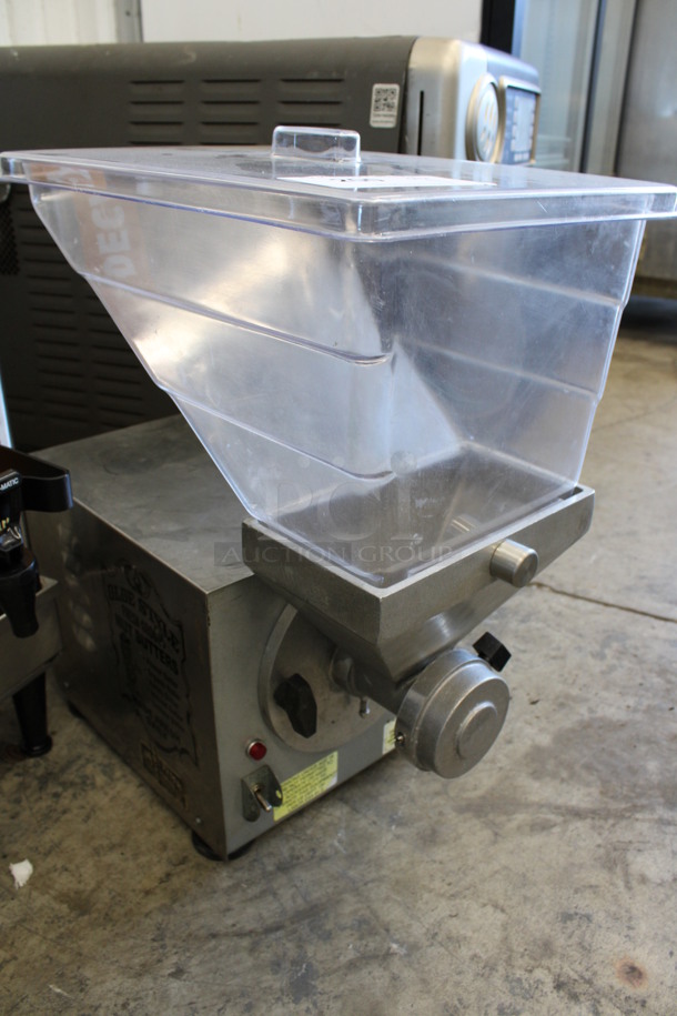 Olde Tyme Model PN1 Stainless Steel Commercial Countertop Single Hopper Peanut Butter Mill Nut Grinder. 115 Volts, 1 Phase. 11x21x21. Tested and Working! - Image 3 of 6
