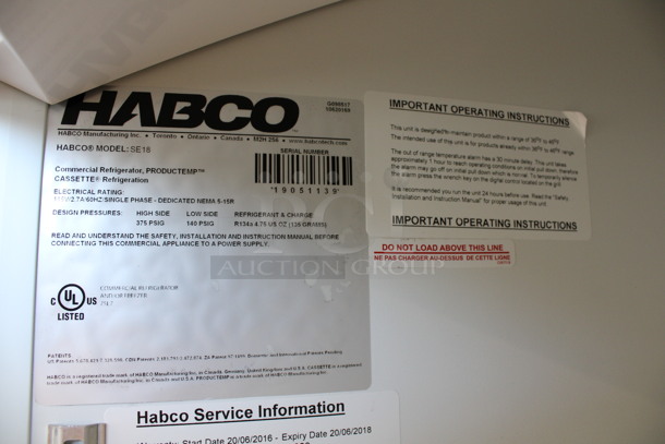 2019 Habco Model SE18 Metal Commercial Single Door Reach In Cooler Merchandiser w/ Poly Coated Racks. 115 Volts, 1 Phase. 24x24x80. Tested and Working! - Image 4 of 4