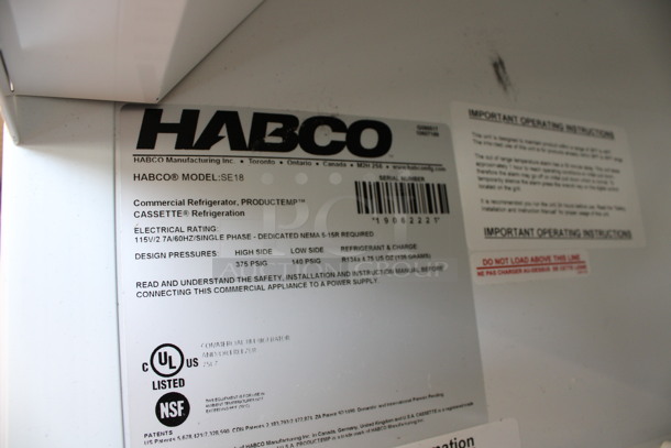 2019 Habco Model SE18 Metal Commercial Single Door Reach In Cooler Merchandiser w/ Poly Coated Racks. 115 Volts, 1 Phase. 24x24x78. Tested and Working! - Image 5 of 5