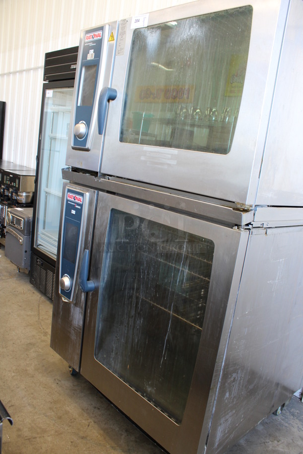 2 Rational Stainless Steel Commercial Combitherm Self Cooking Center Convection Ovens on Commercial Casters. Top Model: SCC WE 62. Bottom Model: SCC WE 102. 480 Volts, 3 Phase. 42x40x73. 2 Times Your Bid! - Image 2 of 9
