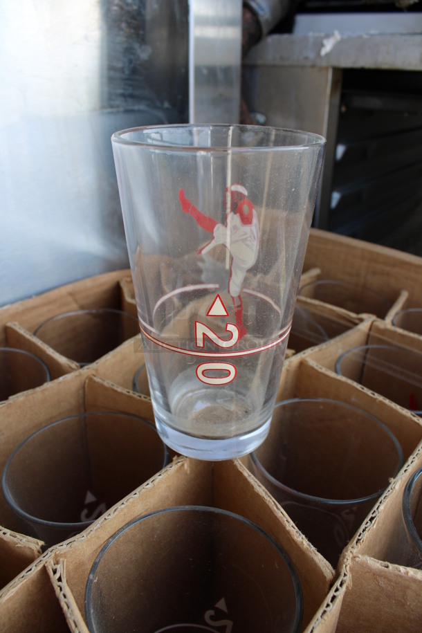21 Beverage Glasses w/ Football Player Logo. 3.5x3.5x6. 21 Times Your Bid! - Image 3 of 4