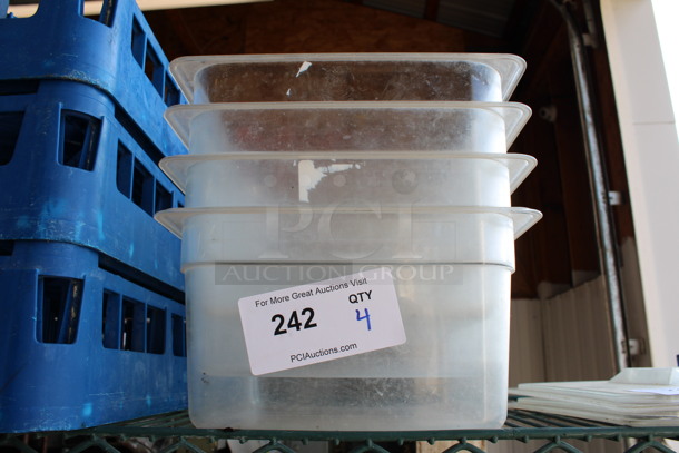 4 Clear Poly 1/2 Size Drop In Bins. 1/2x6. 4 Times Your Bid!