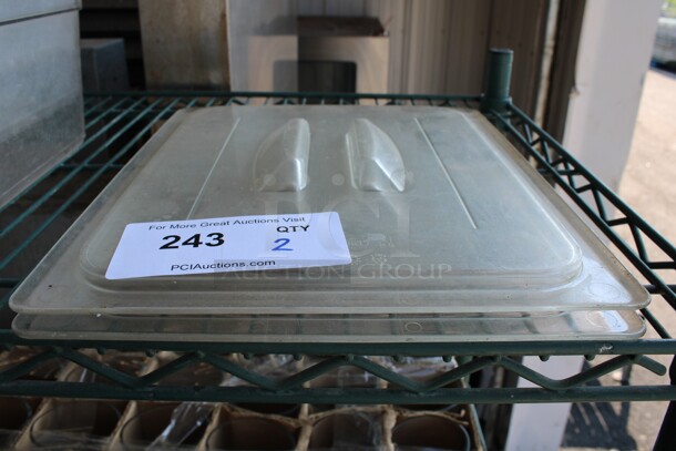 2 Clear Poly Half Size Drop In Bin Lids. 2 Times Your Bid!