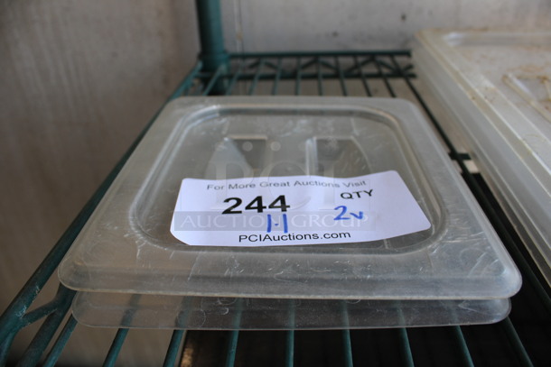 2 Clear Poly 1/6 Size Drop In Bin Lids. 2 Times Your Bid!