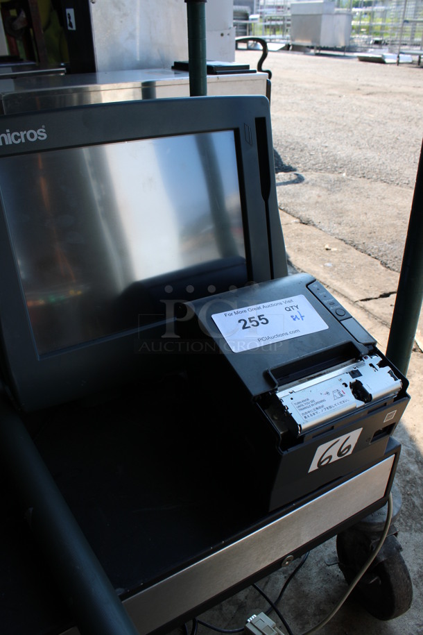 ALL ONE MONEY! Lot of Micros 15" POS Monitor, Epson Model M244A Receipt Printer, Micros Customer Screen and Metal Cash Drawer! - Image 2 of 6