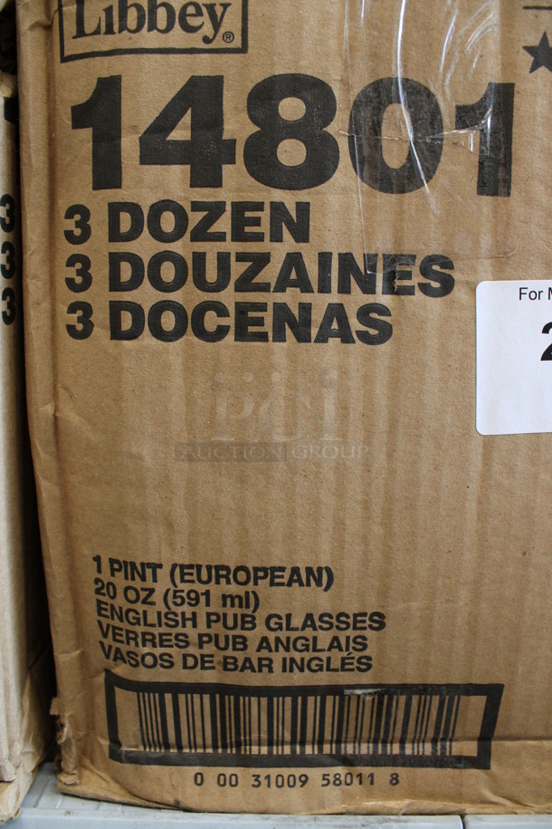 72 BRAND NEW IN BOX! Libbey 14801 20 oz Pint English Pub Beverage Glasses. 3.5x3.5x6. 72 Times Your Bid! - Image 3 of 3