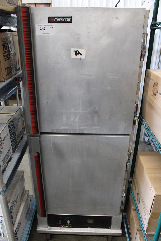 CresCor Metal Commercial 2 Half Size Door Warming Cabinet on Commercial Casters. 28x36x70. Tested and Does Not Power On