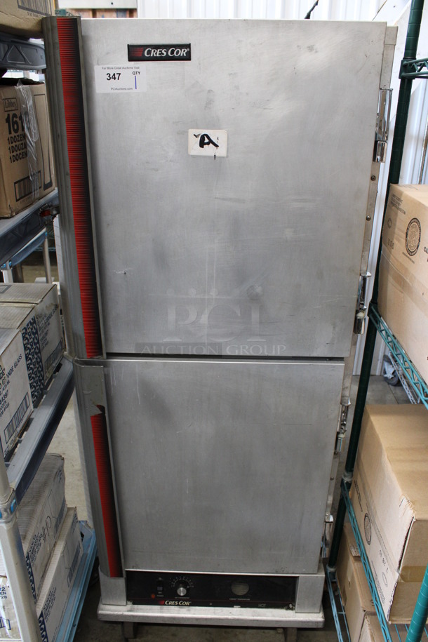 CresCor Metal Commercial 2 Half Size Door Warming Cabinet on Commercial Casters. 28x36x70. Tested and Does Not Power On - Image 1 of 5