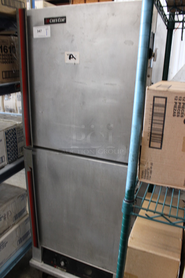 CresCor Metal Commercial 2 Half Size Door Warming Cabinet on Commercial Casters. 28x36x70. Tested and Does Not Power On - Image 2 of 5