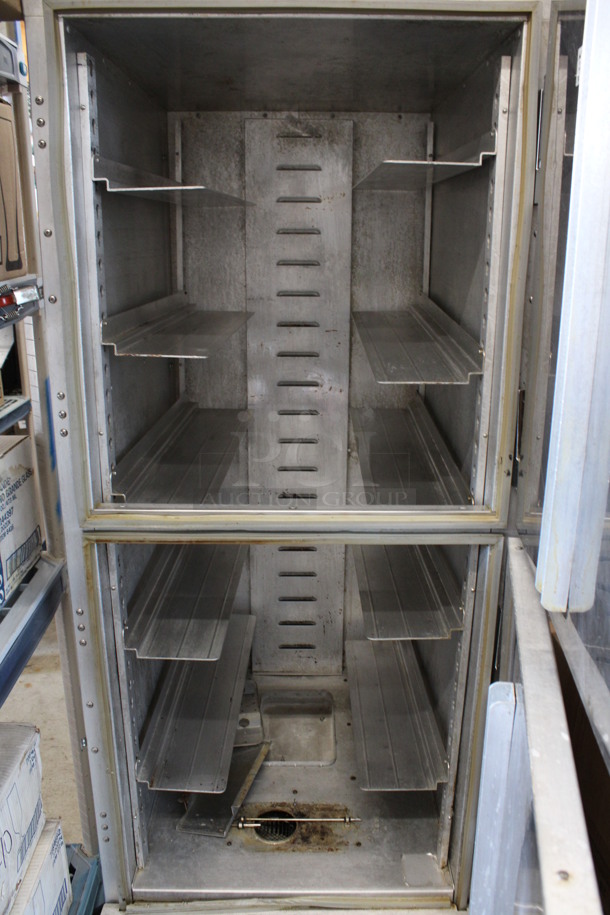 CresCor Metal Commercial 2 Half Size Door Warming Cabinet on Commercial Casters. 28x36x70. Tested and Does Not Power On - Image 3 of 5