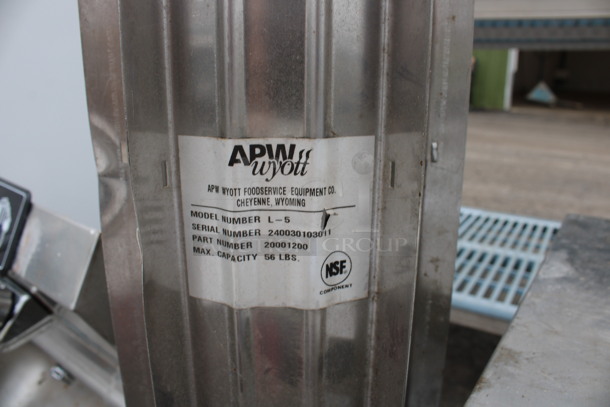 APW Wyott Model L-5 Stainless Steel Plate Return. 8.5x8.5x32 - Image 3 of 3