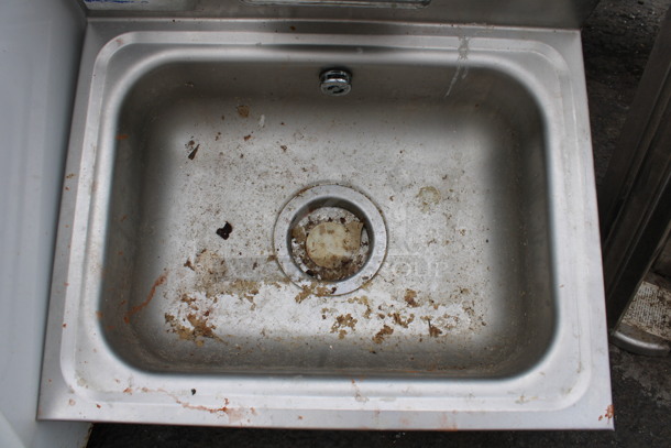 Advance Tabco Stainless Steel Commercial Single Bay Wall Mount Sink w/ Faucet and Handles. 17.5x15x20 - Image 2 of 4