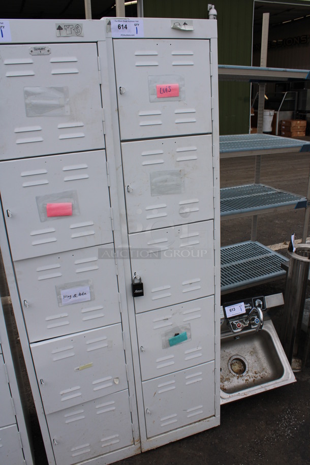 White Metal 5 Cubby Locker w/ Contents. 15x18x66 - Image 2 of 7